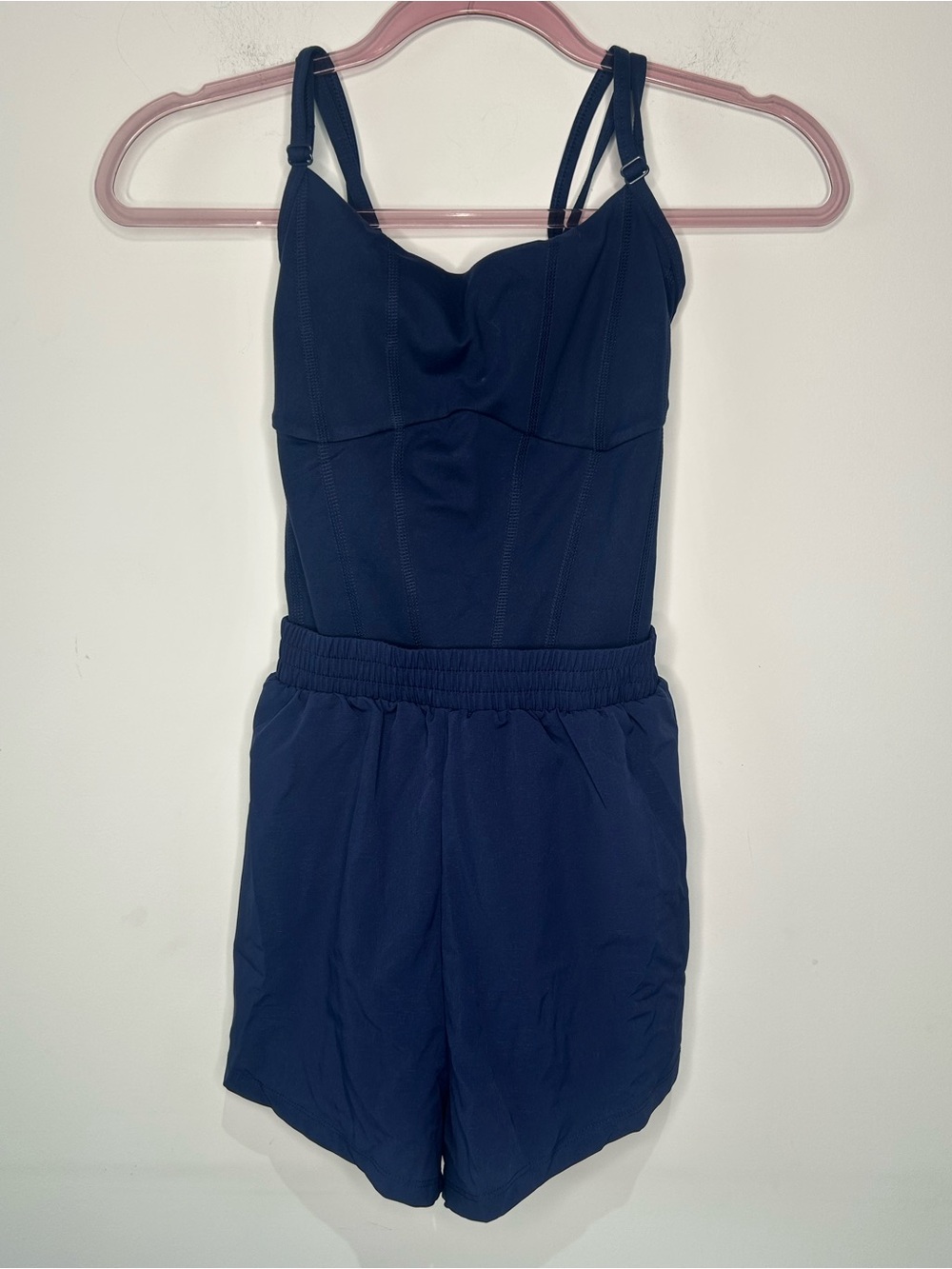 NWT Victoria’s Secret PINK Ultimate Runsie Navy Blue Romper M